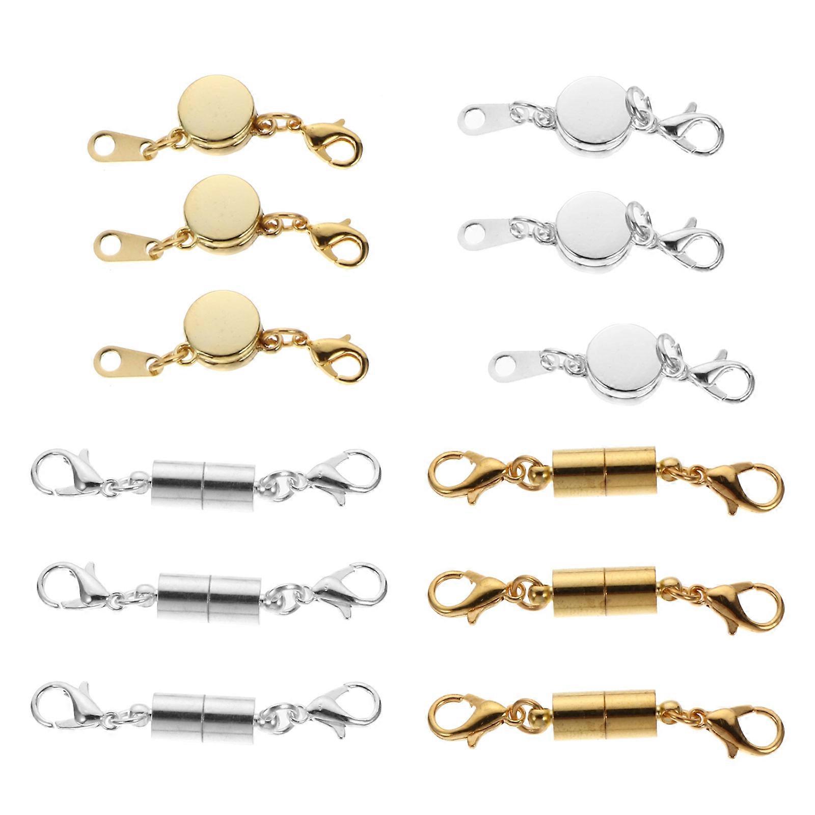 Clasps for Necklace Bracelet Jewelry Making in Assorted Colors Made of Alloy 12pcs