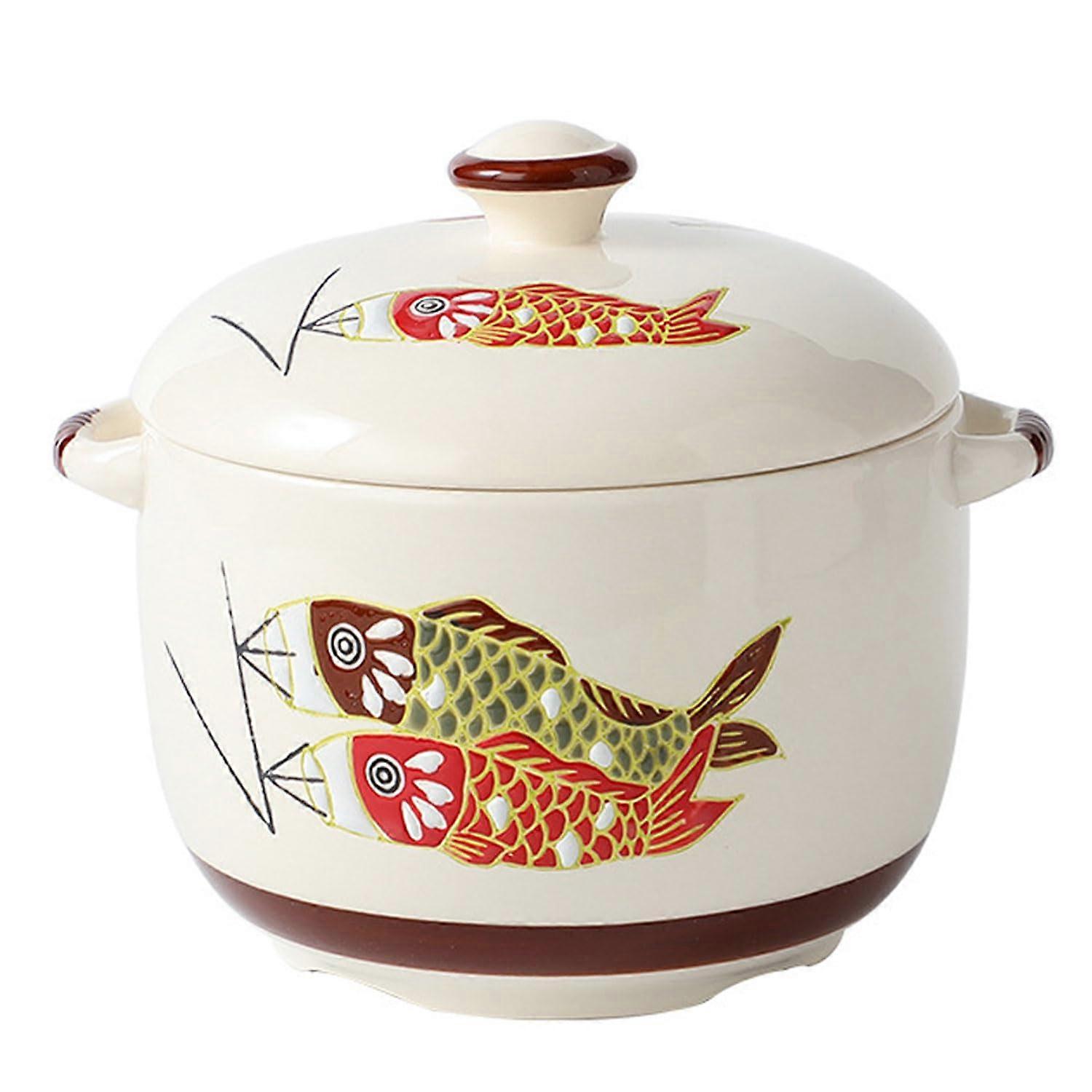 Ceramic Soup Tureen Porcelain Soup Bowl Soup Pot for Restaurant Home Kitchen Warming Pot Decoration Soup Tureen 1000 ml