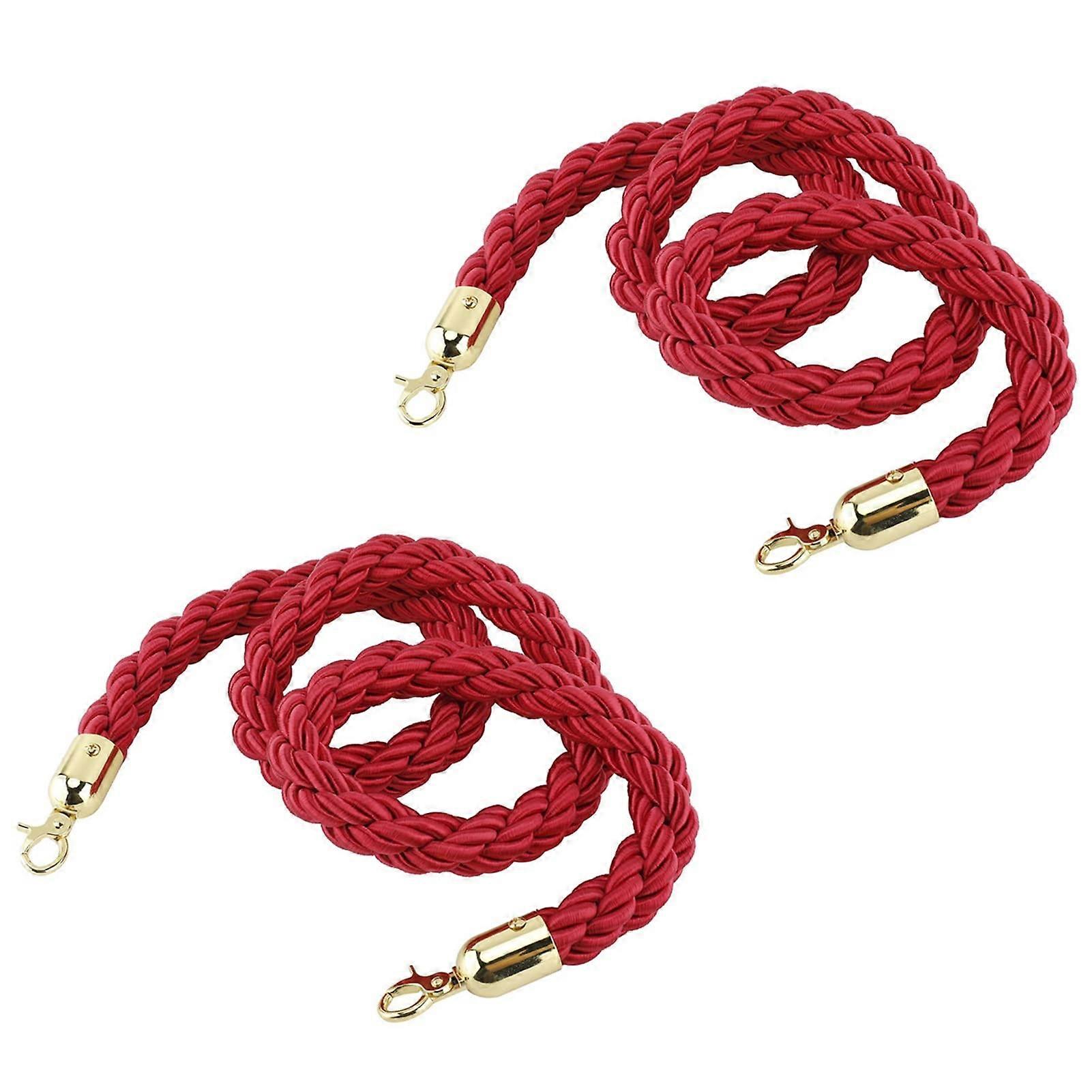 Obstacle Control Rope, Pink-Red Braided Twisted Rope for VIP Stanchions, Crowd Control and Safety Barriers