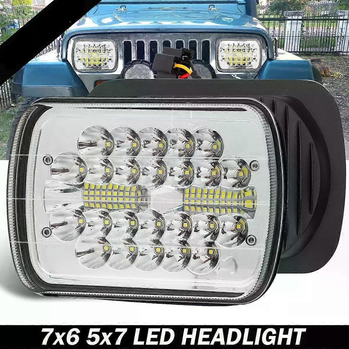Faros Led Cuadrados De 7x6/7x5 Pulgadas Cinco Filas De Faros