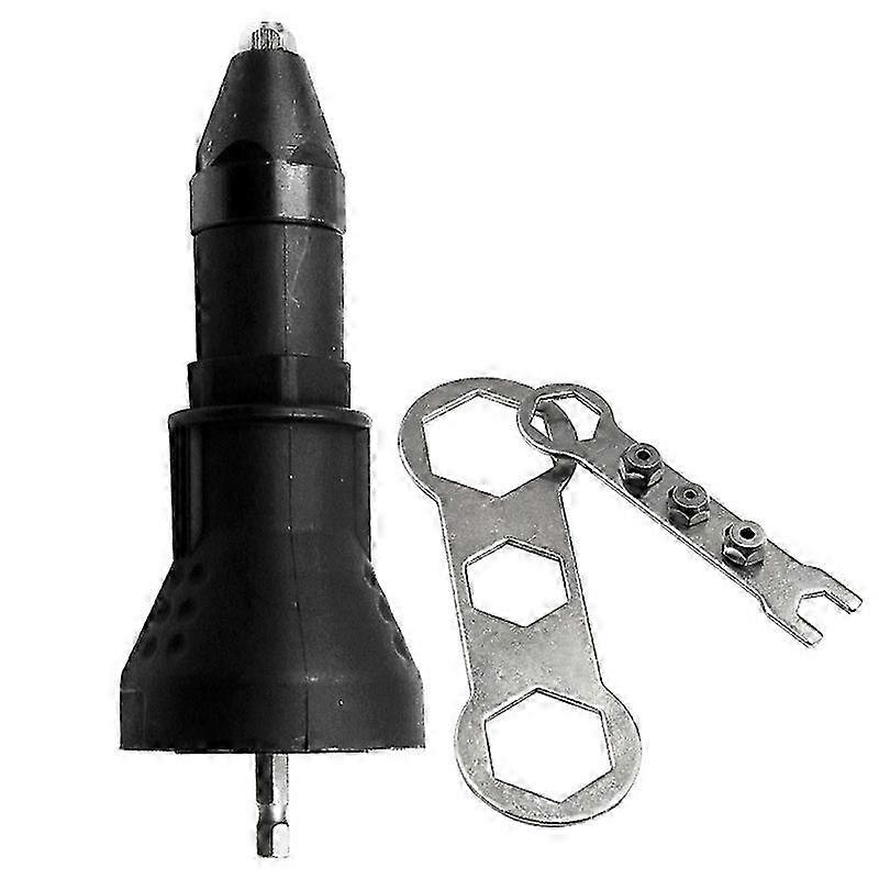 Electric Rivet Gun Drill Adapter Nut Riveting Adaptor Power Tool for Working Operation Black