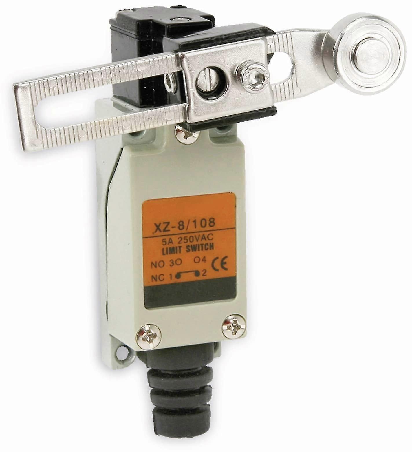 Limit Switch XZ8/108, 5A/250V  Adjustable Roller Lever  Metal Housing  IP64