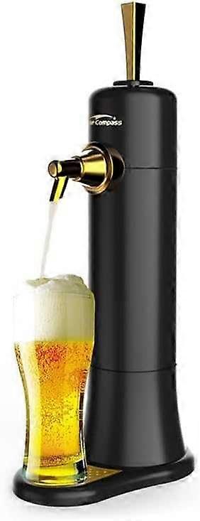 Portable beer dispenser with ultrasonic vibration foamer for home and desktop use, enhancing the draft beer experience.