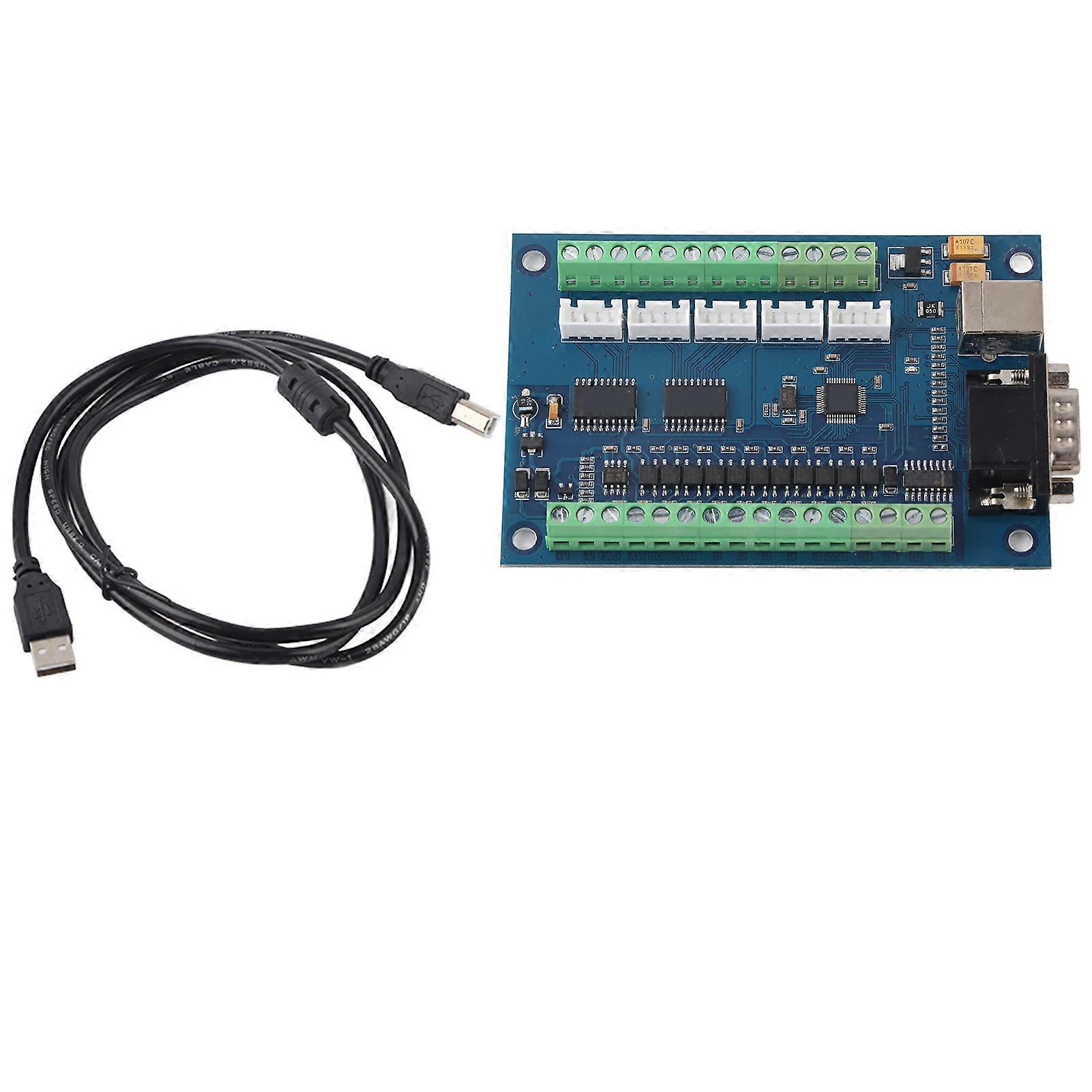 USB 5 Axis 100KHz Motion Controller Card Board for CNC Engraving 12-24V