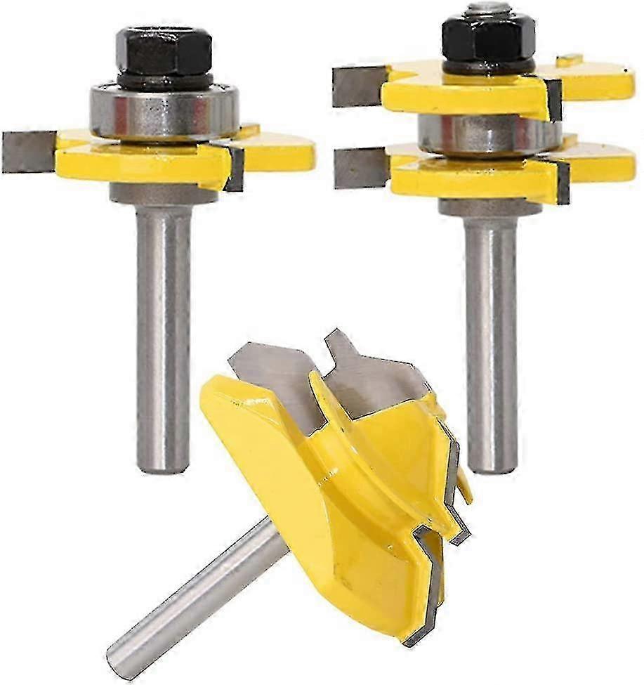 45 Degree Locking Miter Router Bit + Tongue Bit + Grooving Knife 8mm Handle SZRH A-D 2044