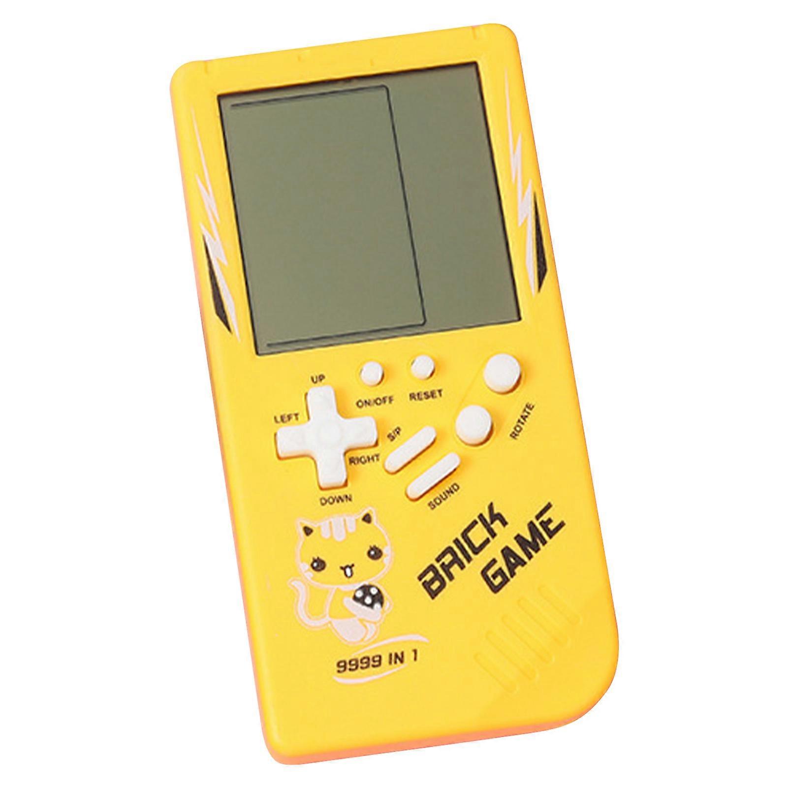 Yellow Handheld Retro Game Console - Large Screen, Educational Toy for Kids, Classic Fun