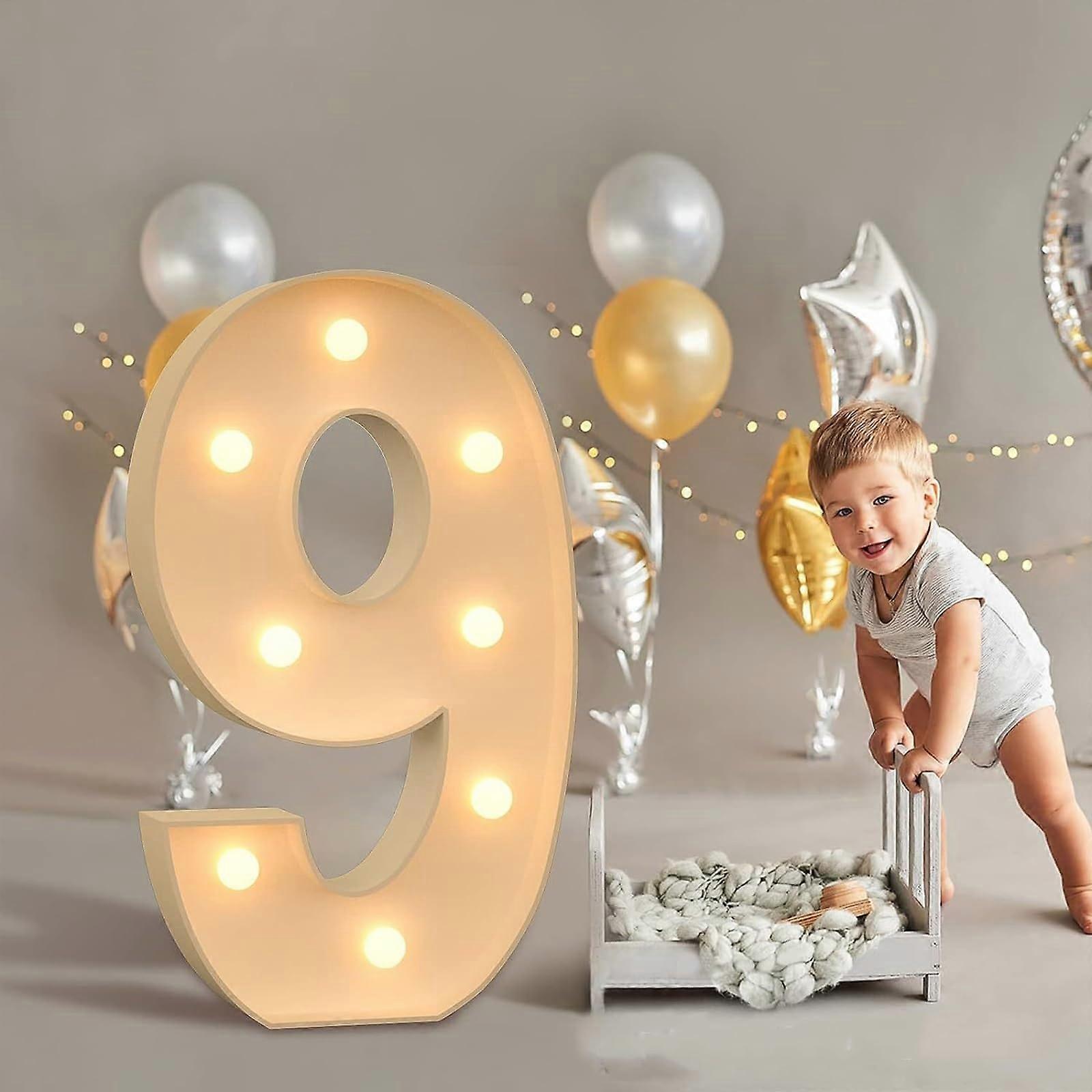 Giant Mosaic Numbers for Balloon Birthday Decorations (Number 9)