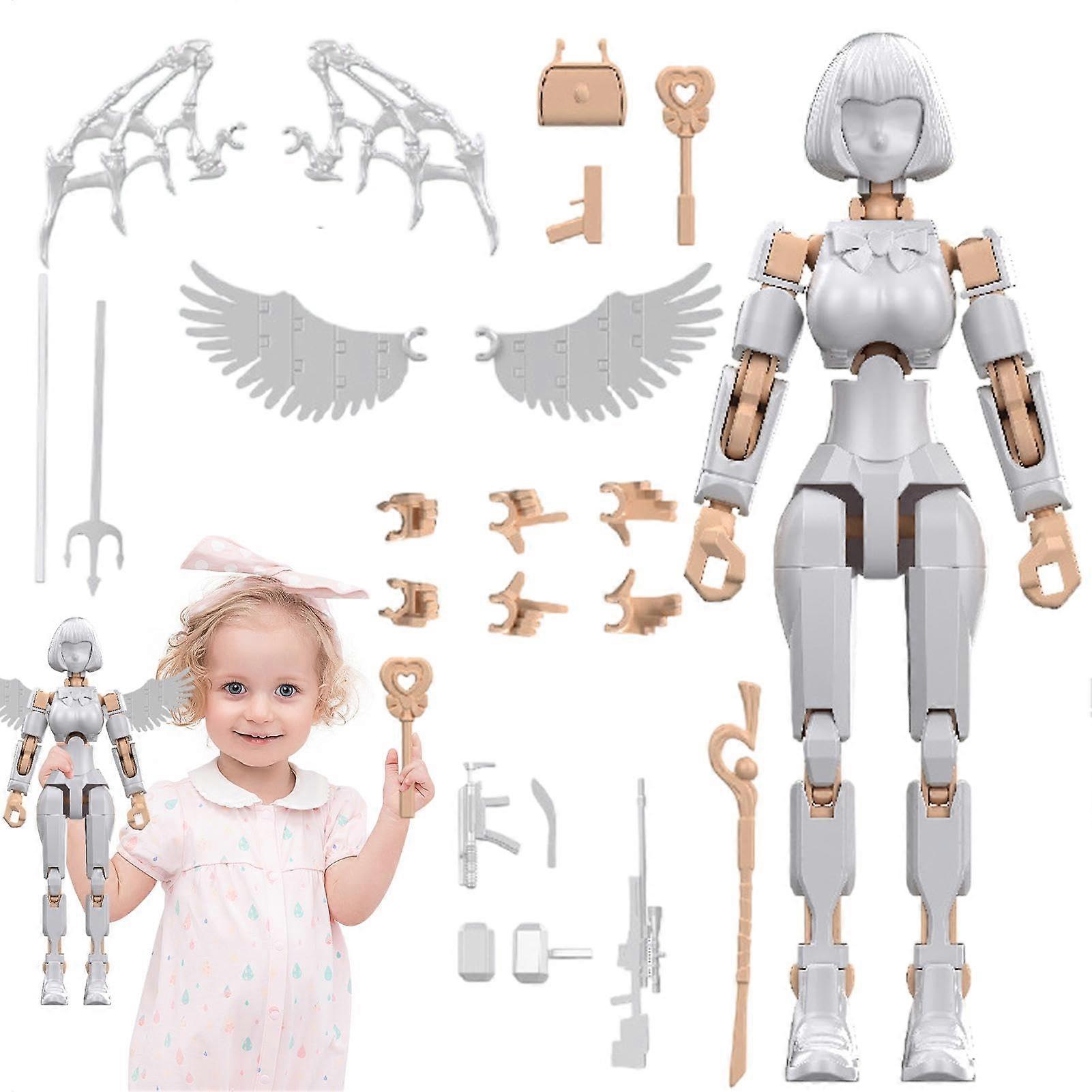 Action Figure Building Block Kit for Girls, Boys and Adults  White