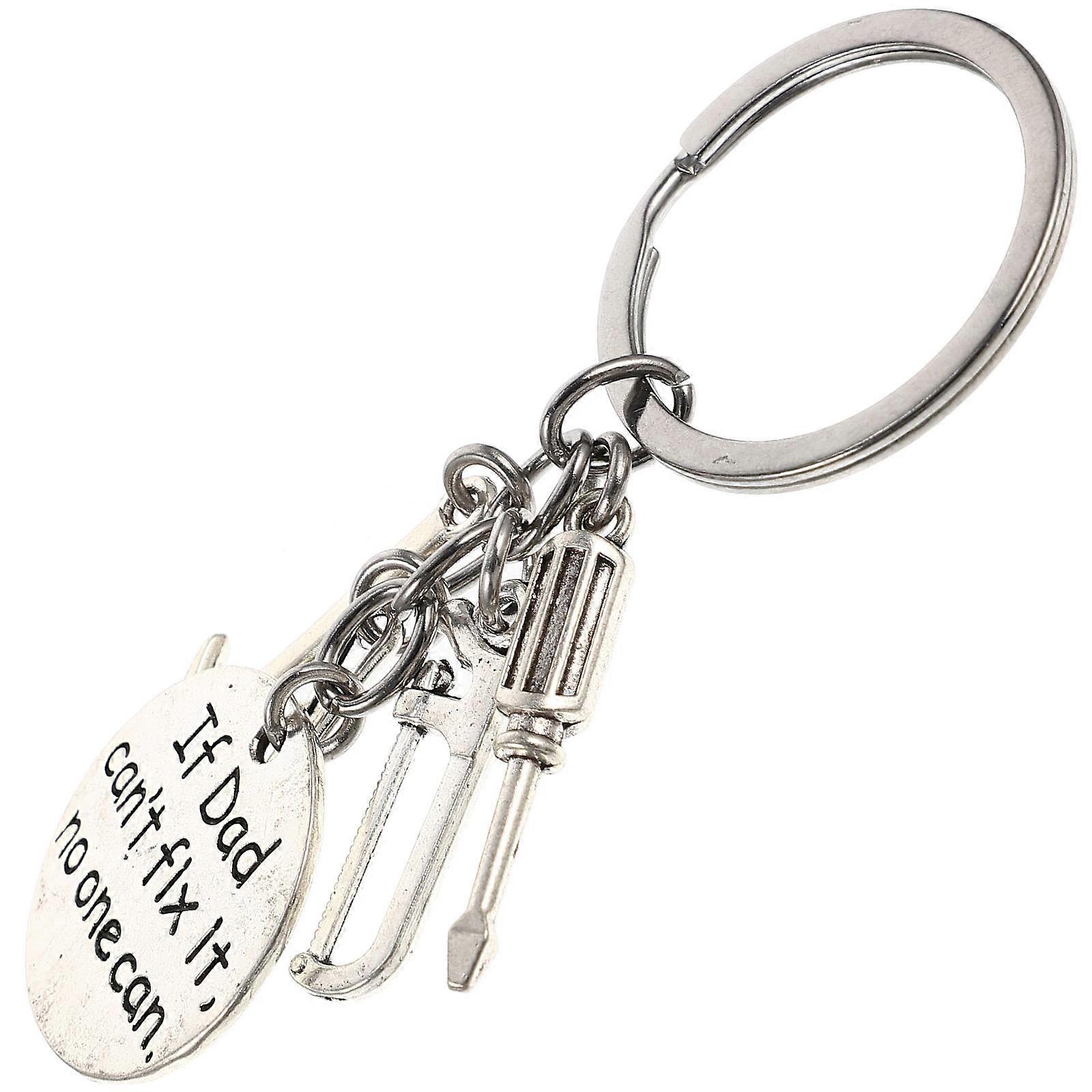 Silver Keychain For Father Key Hanging Ornament For Backpacks And Handbags 1Pack