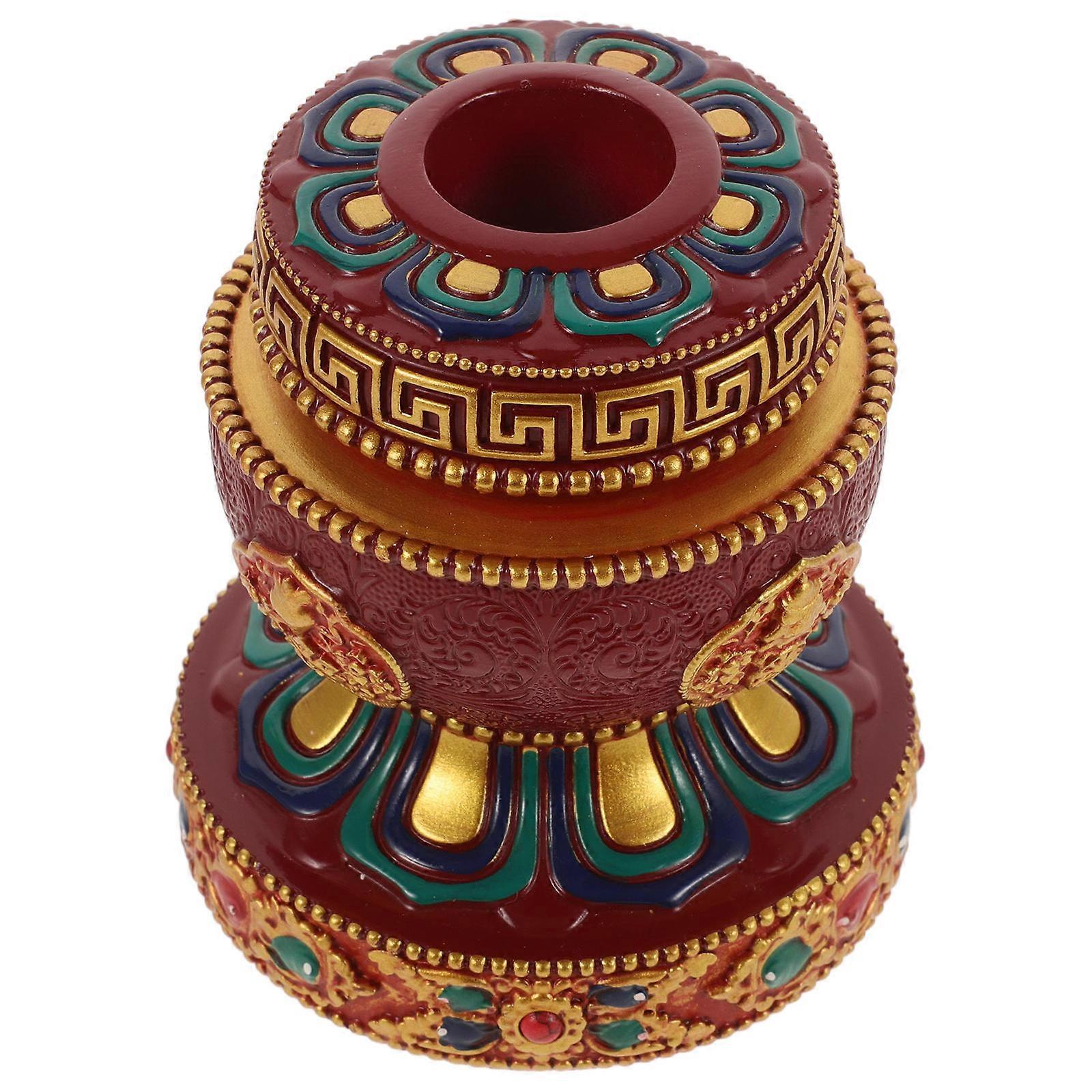 祈りのホイール固定スタンド樹脂材料仏教用品デスクトップデコレーション4.3×3.9×3.9in 1個