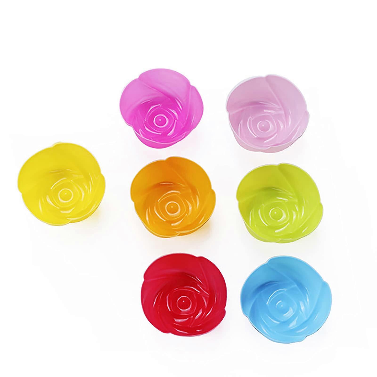 Silicone Baking Cupcake Liners 50 Pack Reusable Muffin Molds for Baking, Non-Stick, Assorted Colors, Dishwasher Safe