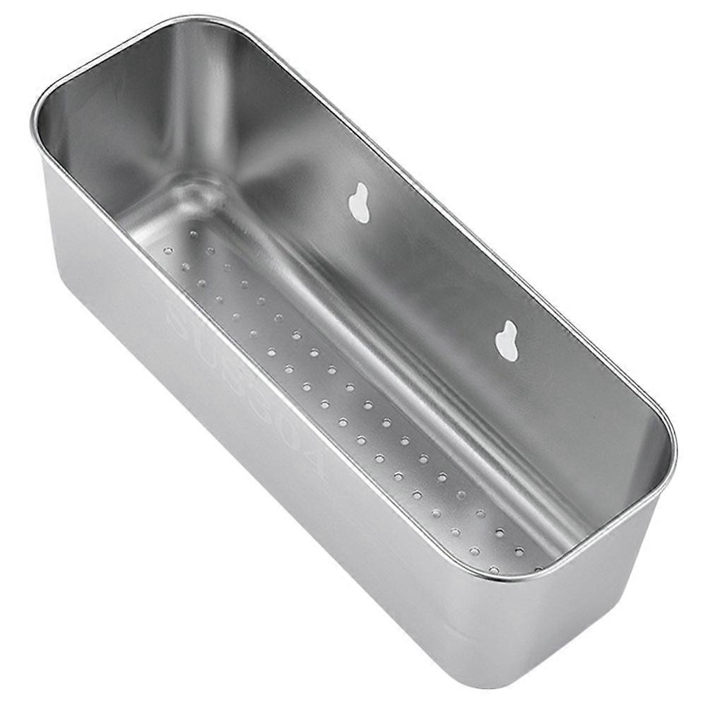 Kitchen Essentials Sink Strainer Silver Round Edge Draining Storing Accessories 26X9X9CM 1Set