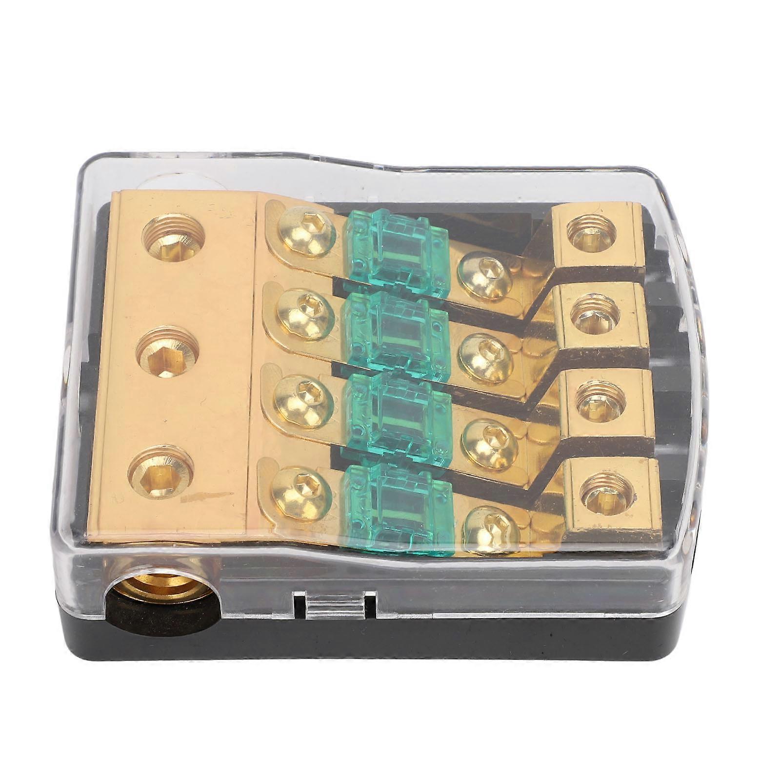 4-way fuse block for truck stereo amplifier with 60 amp ANL fuse