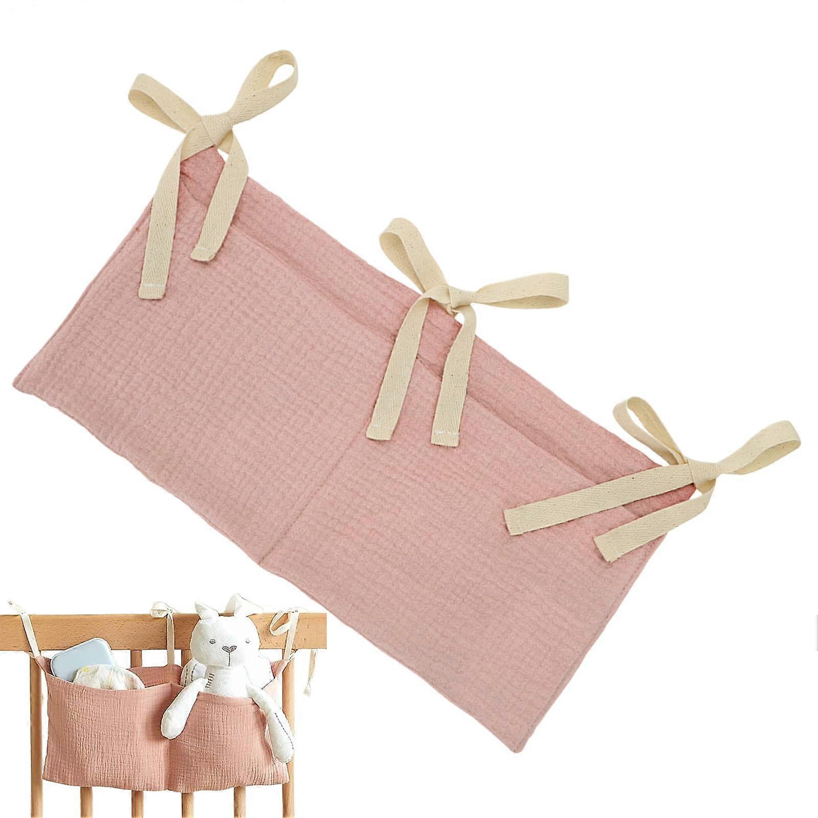 Générique Bed Organiser Diaper Storage Caddy 39x20cm Hanging Bedside Space Saving with 2 Pockets for Nursery Dorm Office