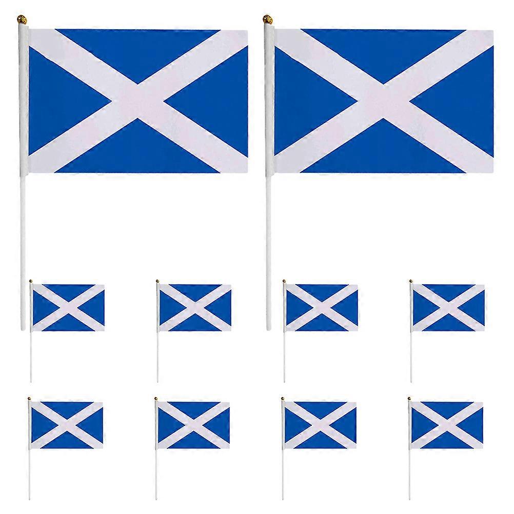 Scotl Flag For National Holidays And Outdoor Events Durable 29.00X21.00X1.00CM Blue Easy to Wave 10Set