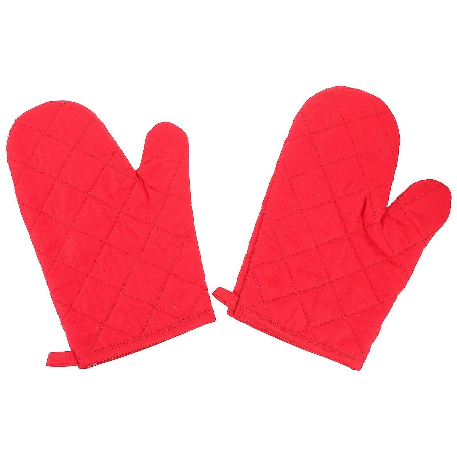 Silicone Insulation Mitts Cold Resistant Black Barbecue Oven Use 2Pcs