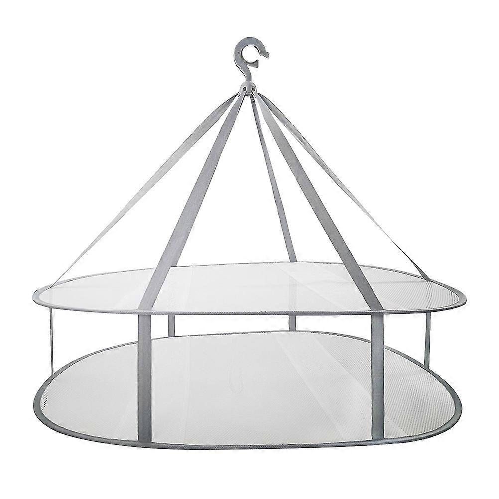 Laundry Drying Net Double Layer Rectangular Drying Rack Net Clothes Drying Net For Outdoor Use Grey 77x62x64cm Quick Dry 1Pack