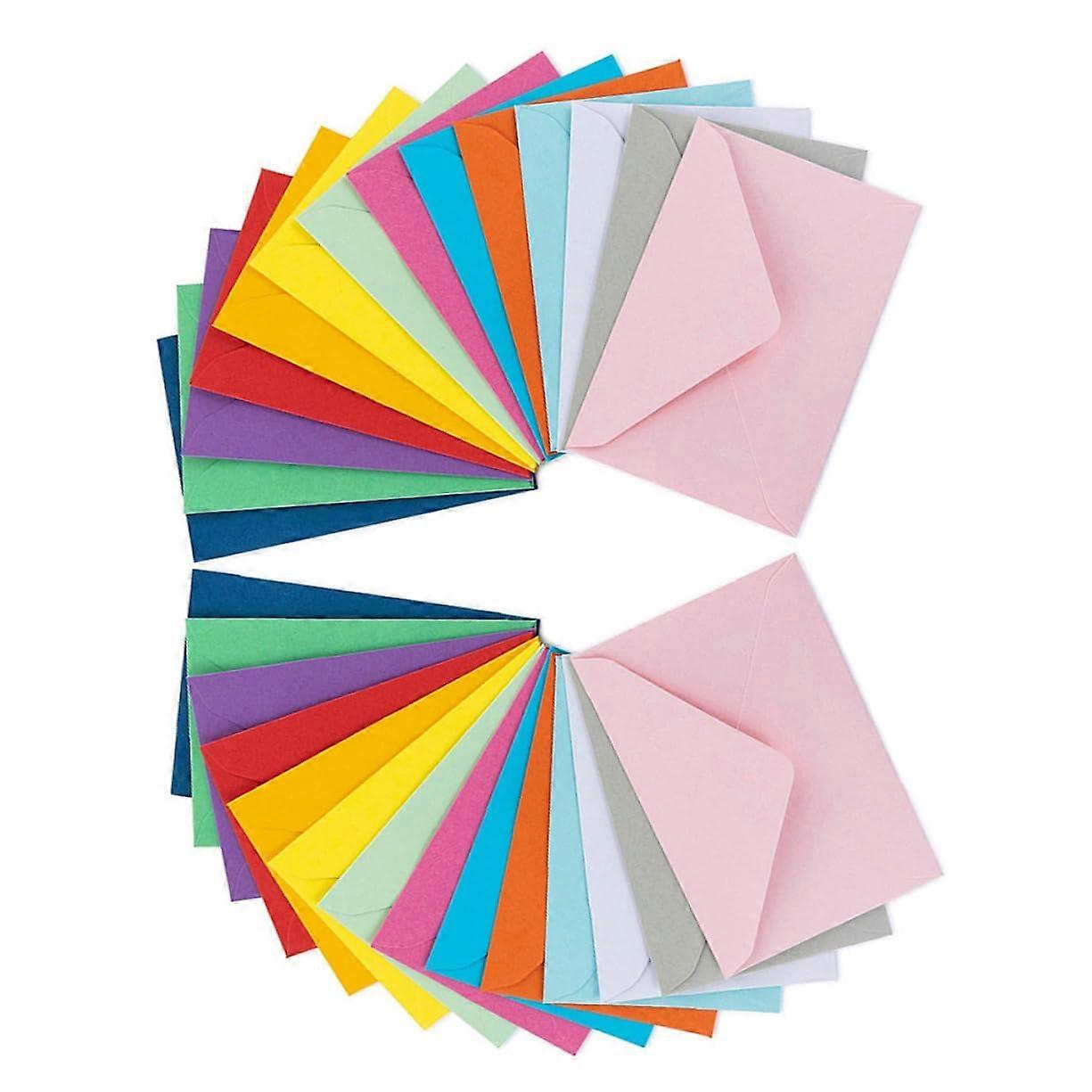 100 Pieces Multicolor Envelopes for Stamps Storage Decorative Envelopes for Budgeting