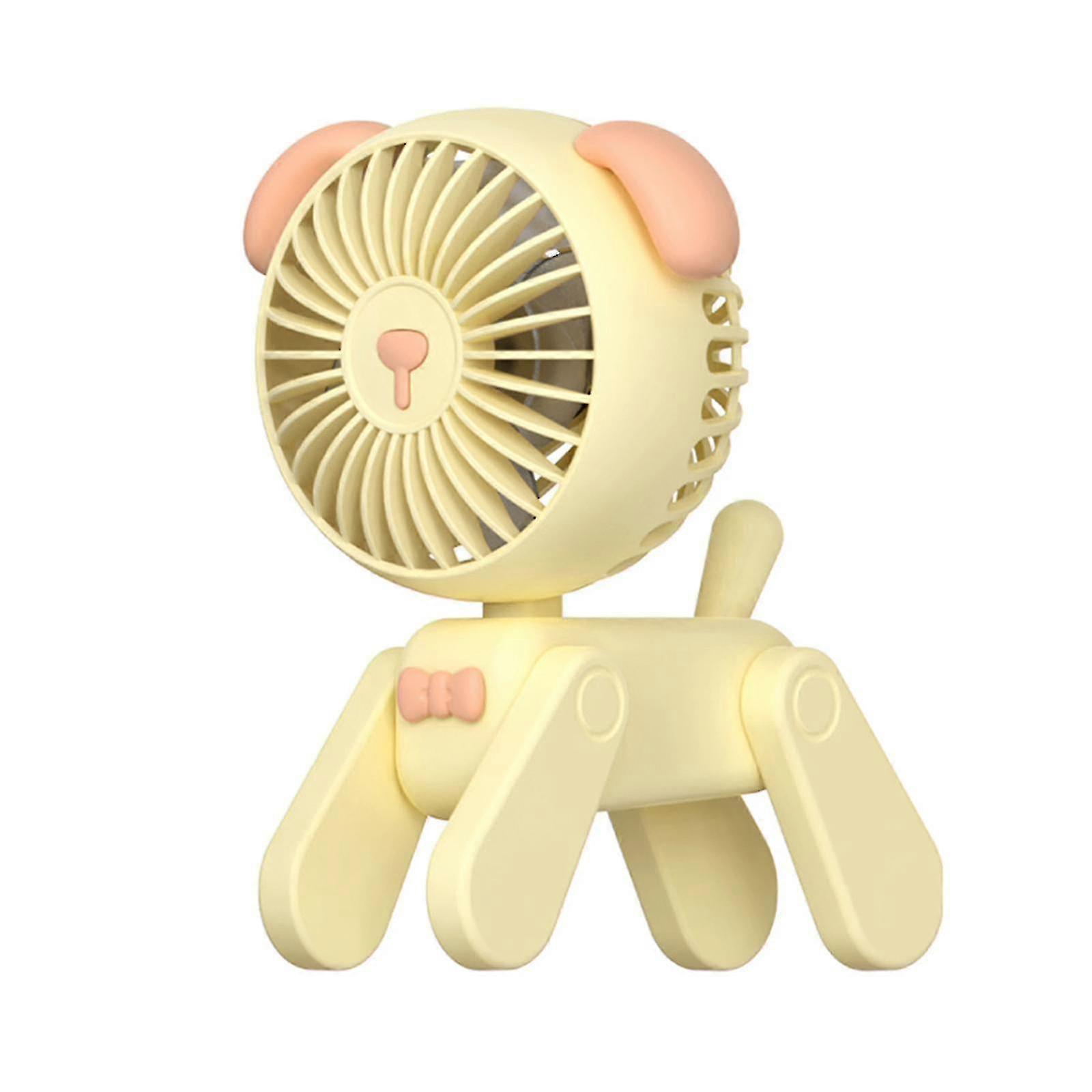 Portable Mini Cute Pet Desk Fan - Multicolor USB Powered Three-Speed Rechargeable Fan with Flexible Adjustable Design & 500mAh Battery