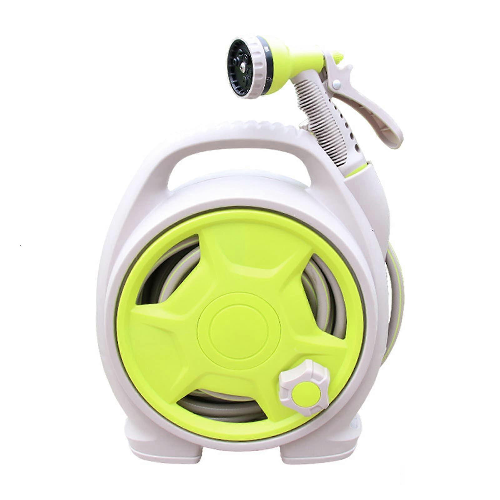 Garden Hose Reel with Multifunction Spray Nozzle – Portable Garden Watering and Cleaning Solution, Durable, 50 Feet Capacity