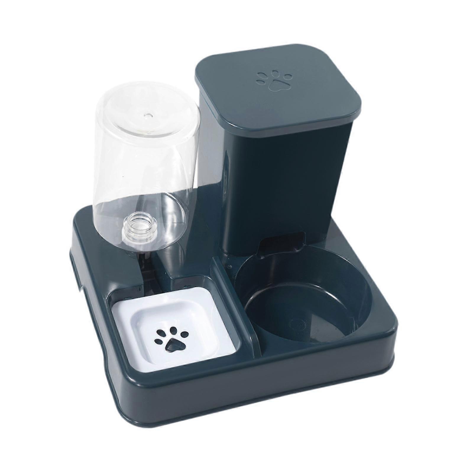 Automatic cat food and water dispenser with large capacity, selffeeding pet food bowl for mediumsized pets like rabbits and cats.