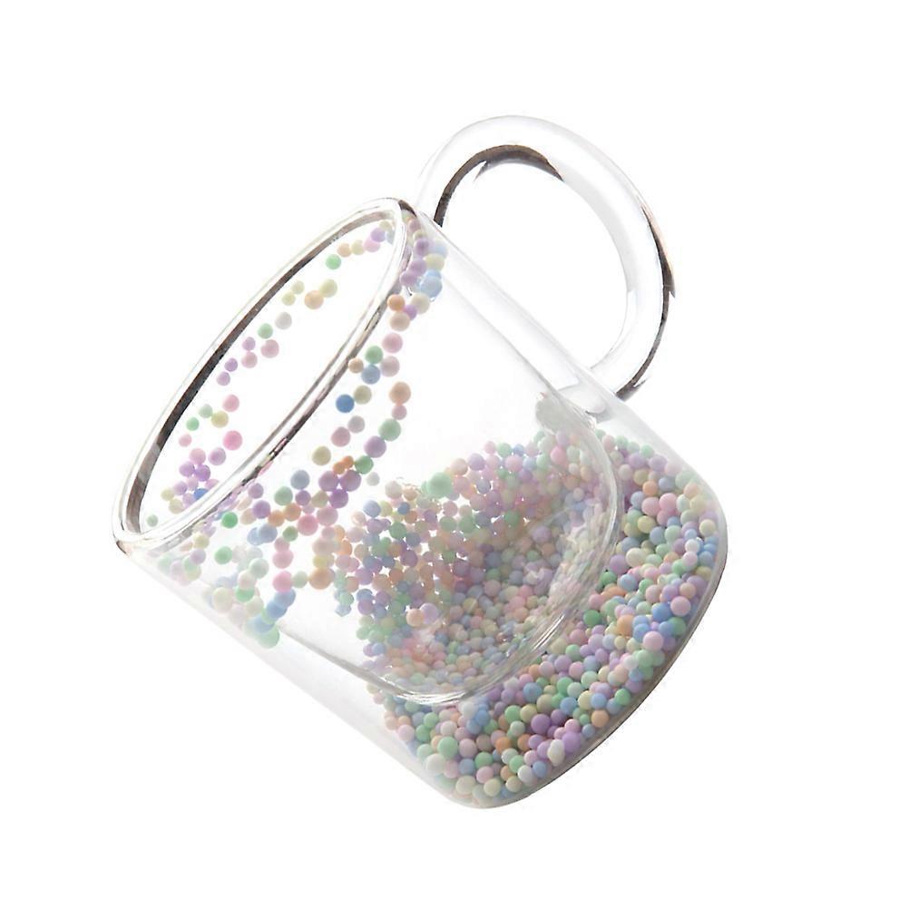 Clear Glass Mug Double Layer Glass Coffee Cup Adults Elegant Look 200ml 1Pack