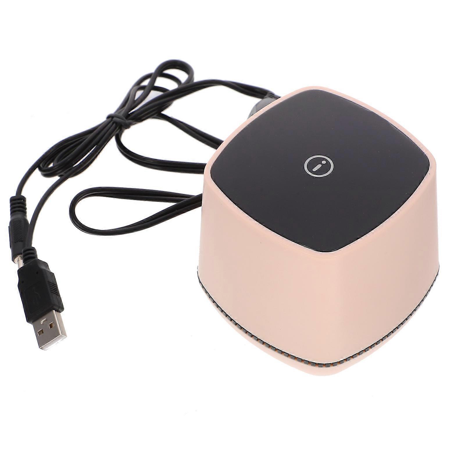Plug In Mini Speaker Portable Computer Speakers Pink Compact Use 3.3×3.3×3.3in Music Playback 1Pack
