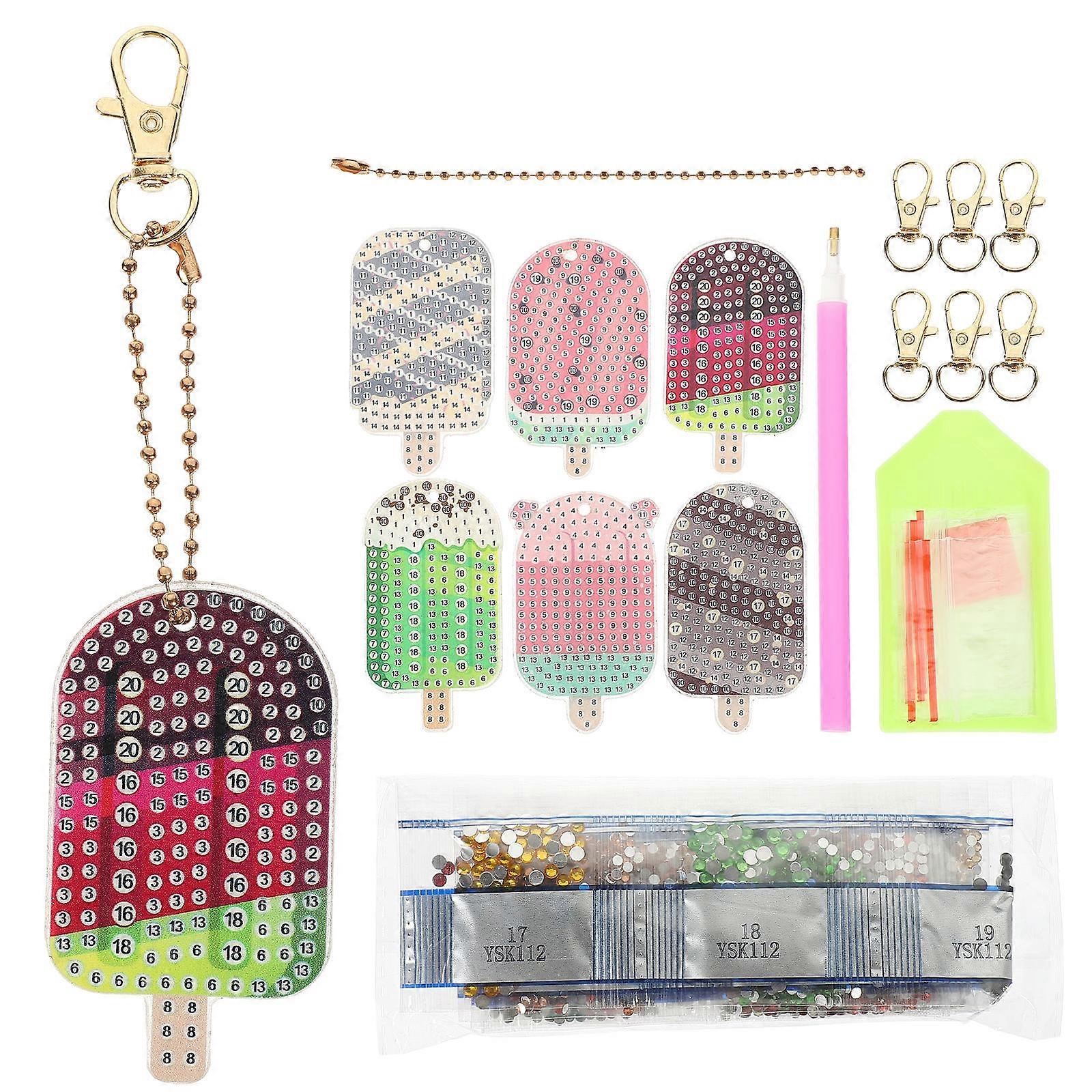 Assorted Color DIY Diamond Keychain Pendant for Decor 1Set Acrylic Bag Charm