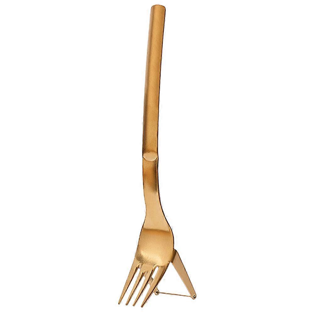 Golden Stainless Steel Watermelon Fork for Home Use Effortless Cutting Tool Melon Cube Cutter