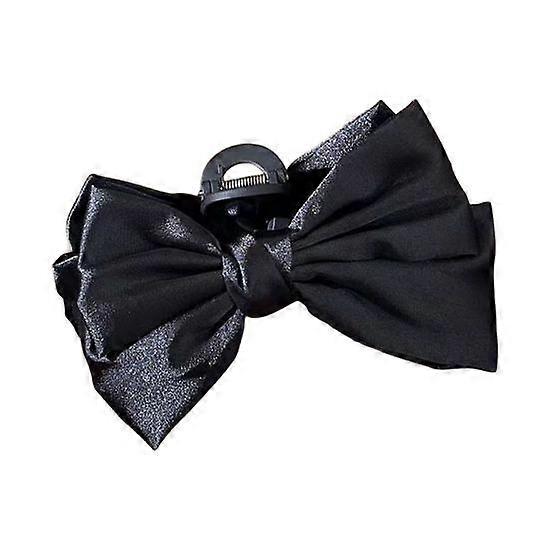 Solid Color Lady Hair Claw Big Bow-knot Stylish Ponytail Clip