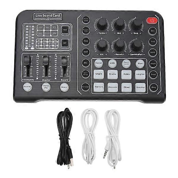 Professional mixer sound card Bluetooth 6 modes noise canceling live streaming sound card for recording broadcasting
