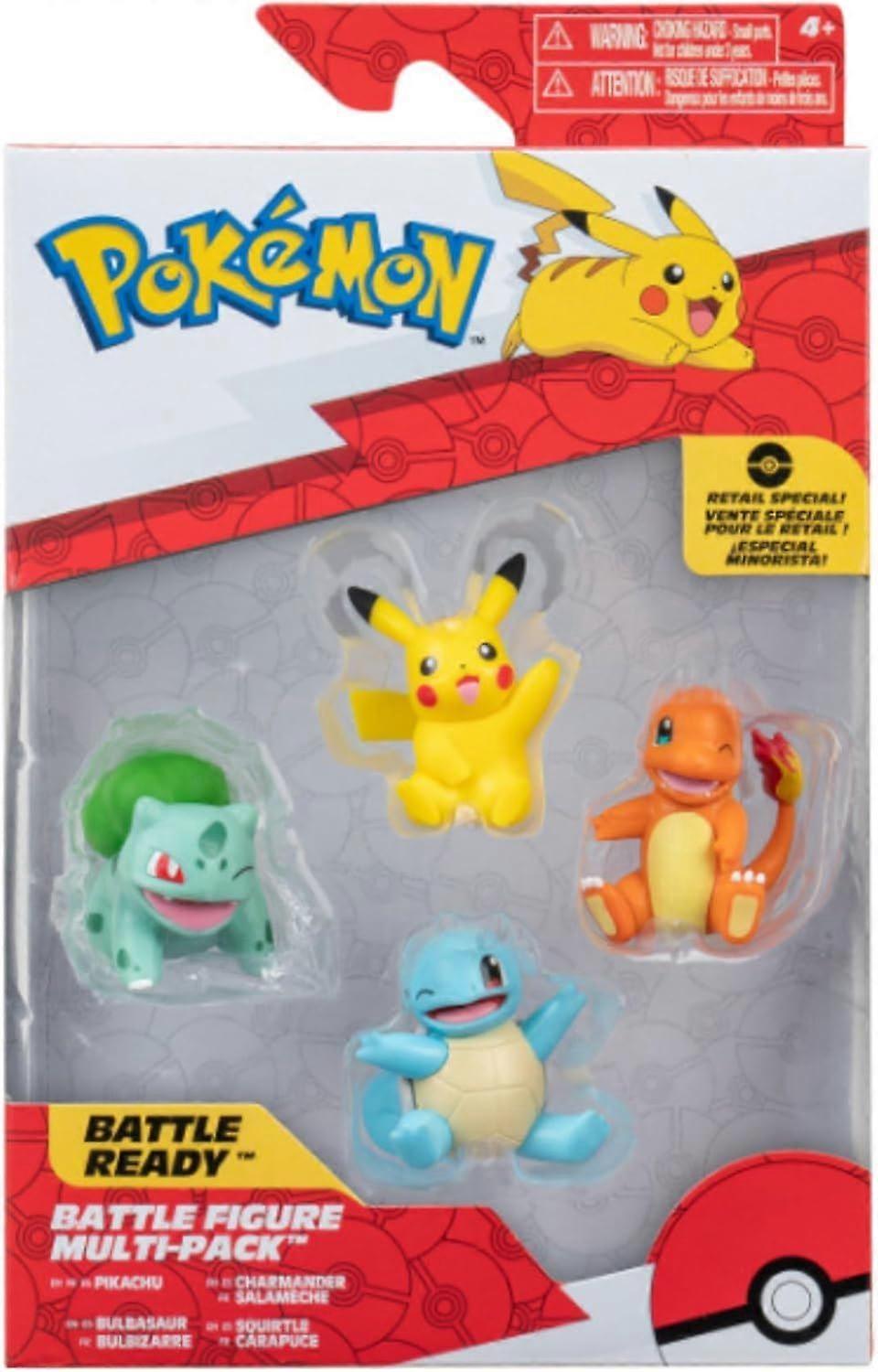 Pokemon - Battle Figure 4-Pack 2inch Pikachu Bulbasaur Charmander Squirtle