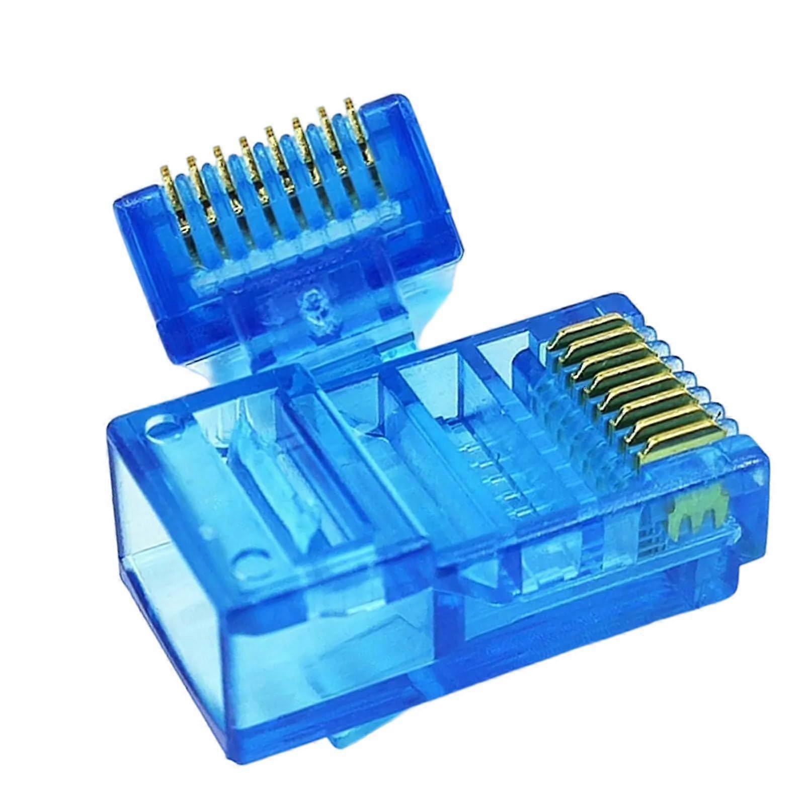 Cat5 RJ45 Plugs Transparent Ethernet Connectors For Home And Office Networking 100 Pack