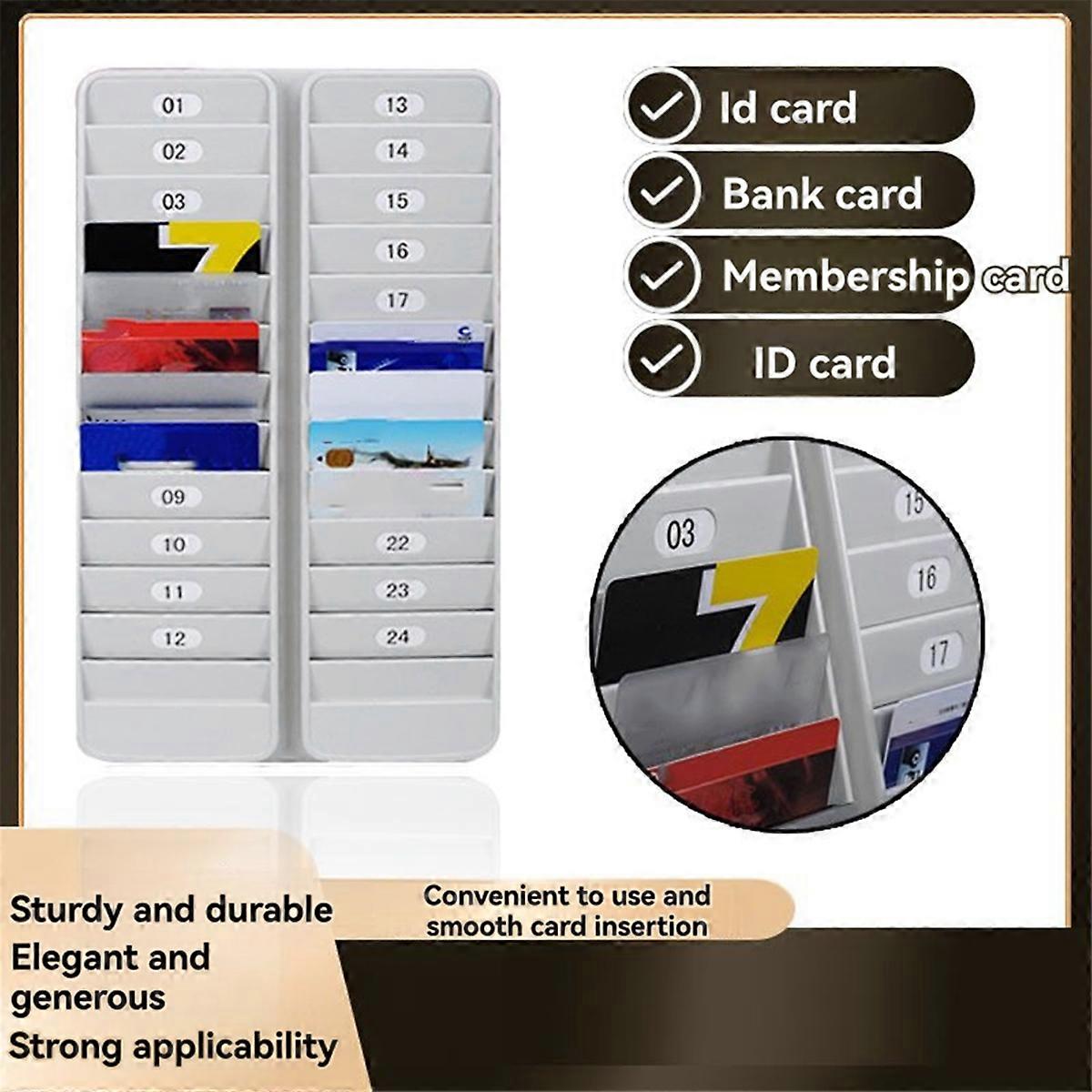 Badge Rack Wall Mount 24, Card Holder to Keep Swipe Cards