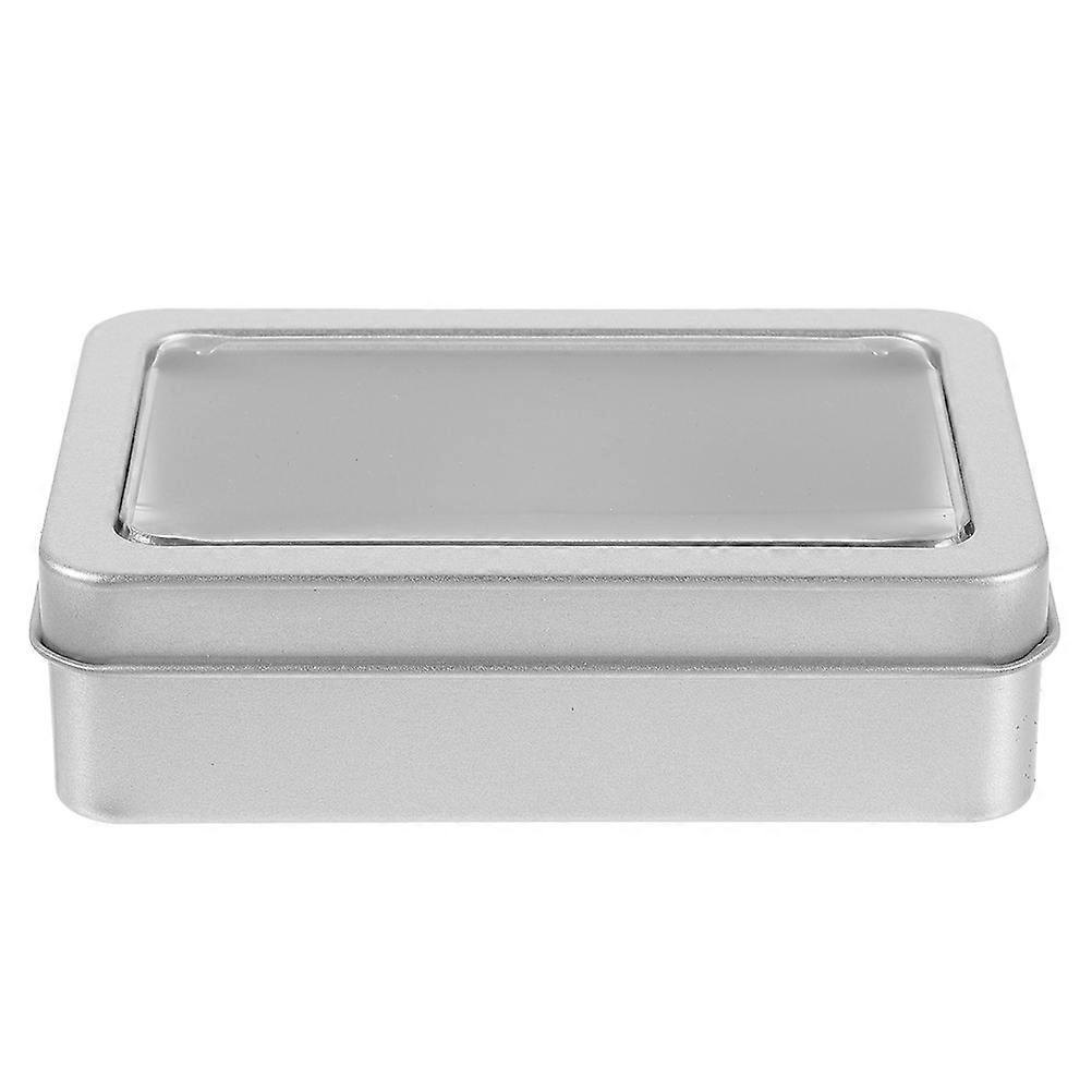 Portable Box with Foam Liner for Storage Use Silver Color Easy to Clean Secure Lid 4.5 x 4.5 x 2 Inches