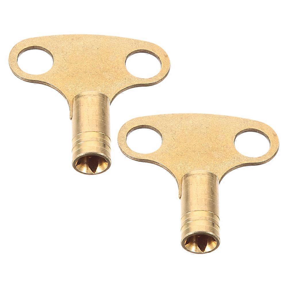 Utility Key Radiator Keys For Bleeding RV Heating System Maintenance Golden Color Copper Material Air Bleeding 2Pcs