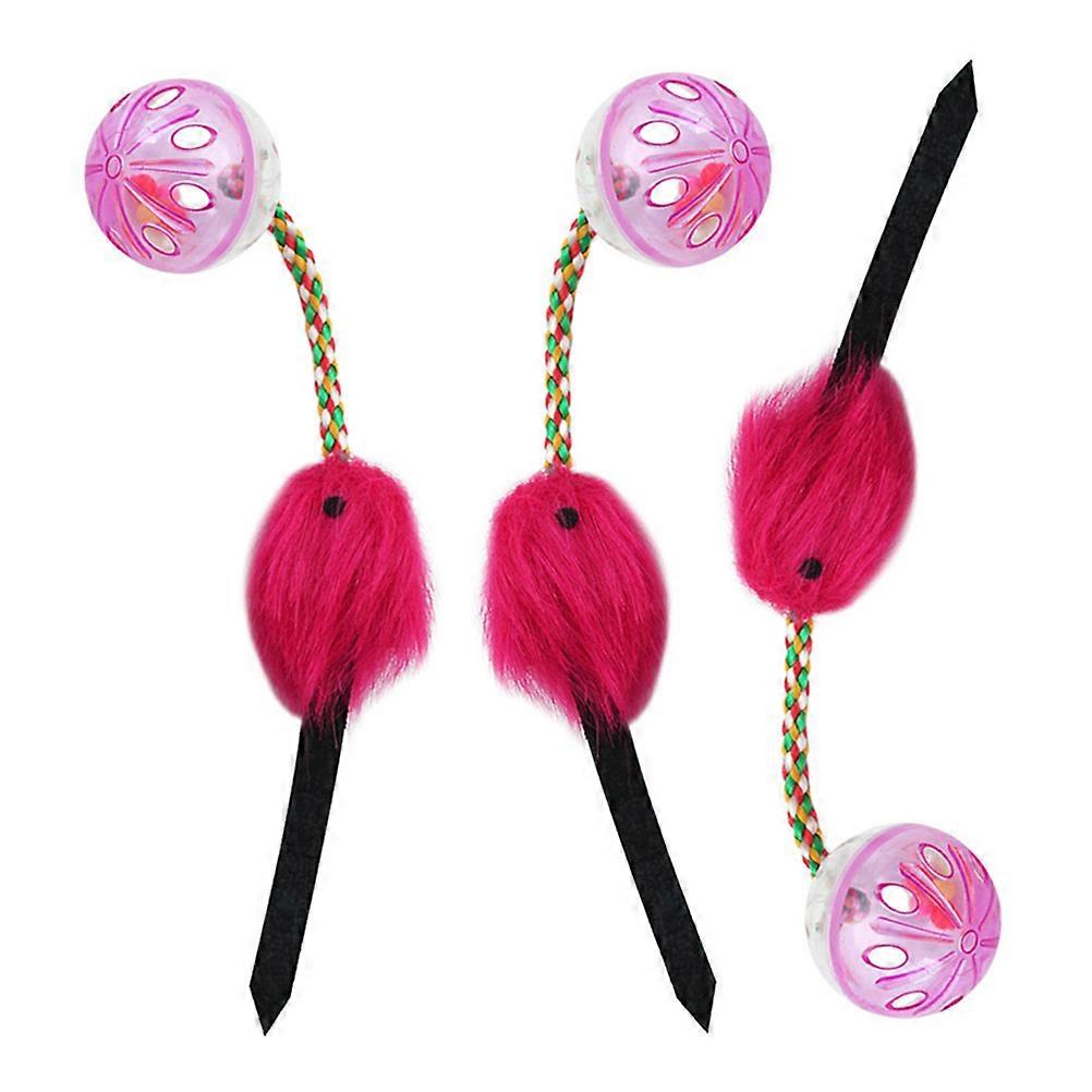 Interactive Cat Toys with Bells for Pet Use Made of PVC 3Pcs