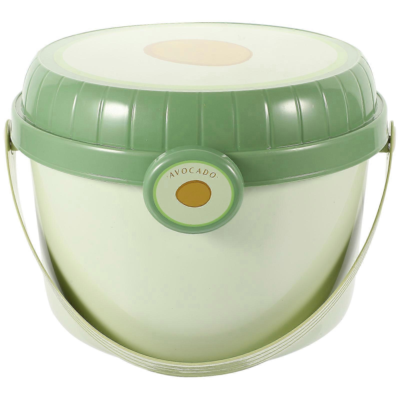 Portable Green Storage Box with Handle for Kitchen Use Made of PP Material 7.8x5.9 Inches