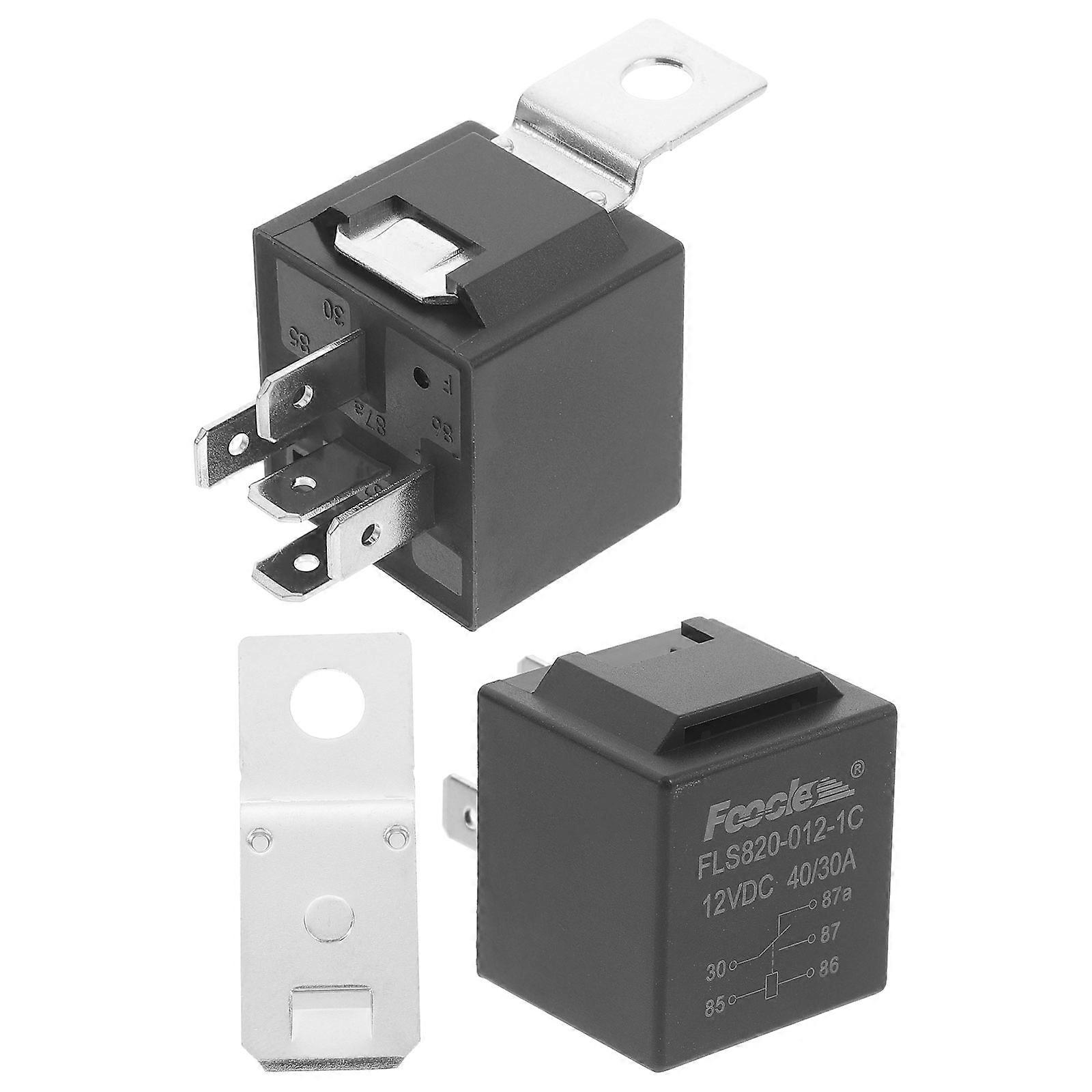Automotive Relay for Car Use Durable ABS Black Component with Compact Size 5 Pin 12v 2pcs