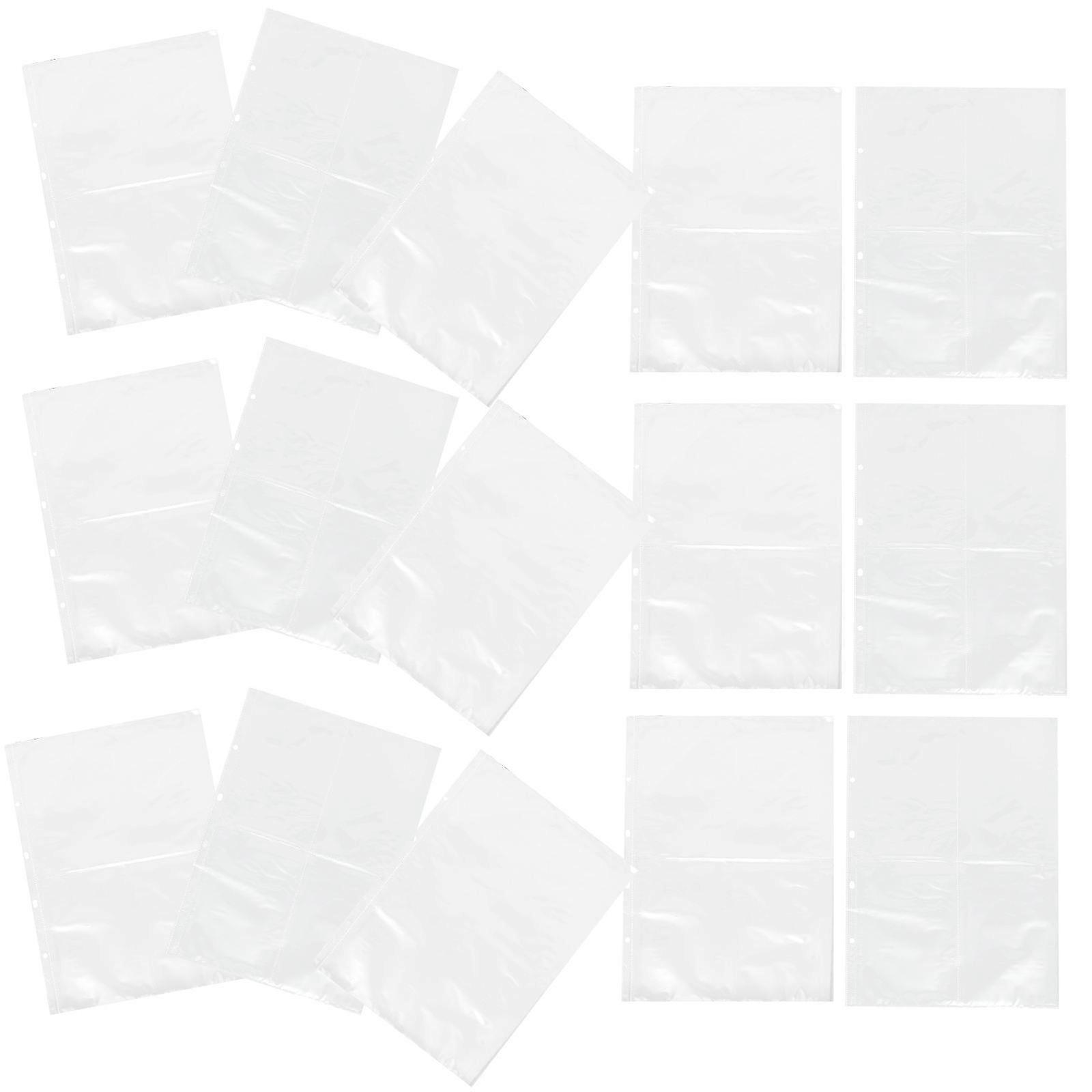 Transparent Plastic File Bags for Storage with Holes and Fine Workmanship 40 Pieces Loose Leaf