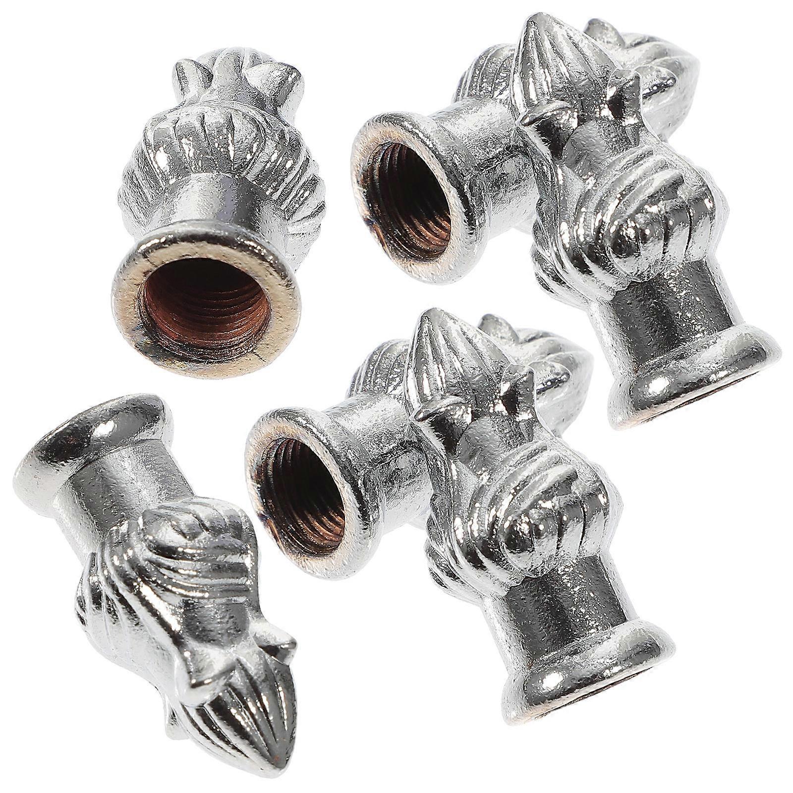 Lamp Shade Finial Lampshade Harp Lighting Fixture Accent Silver 6Pcs