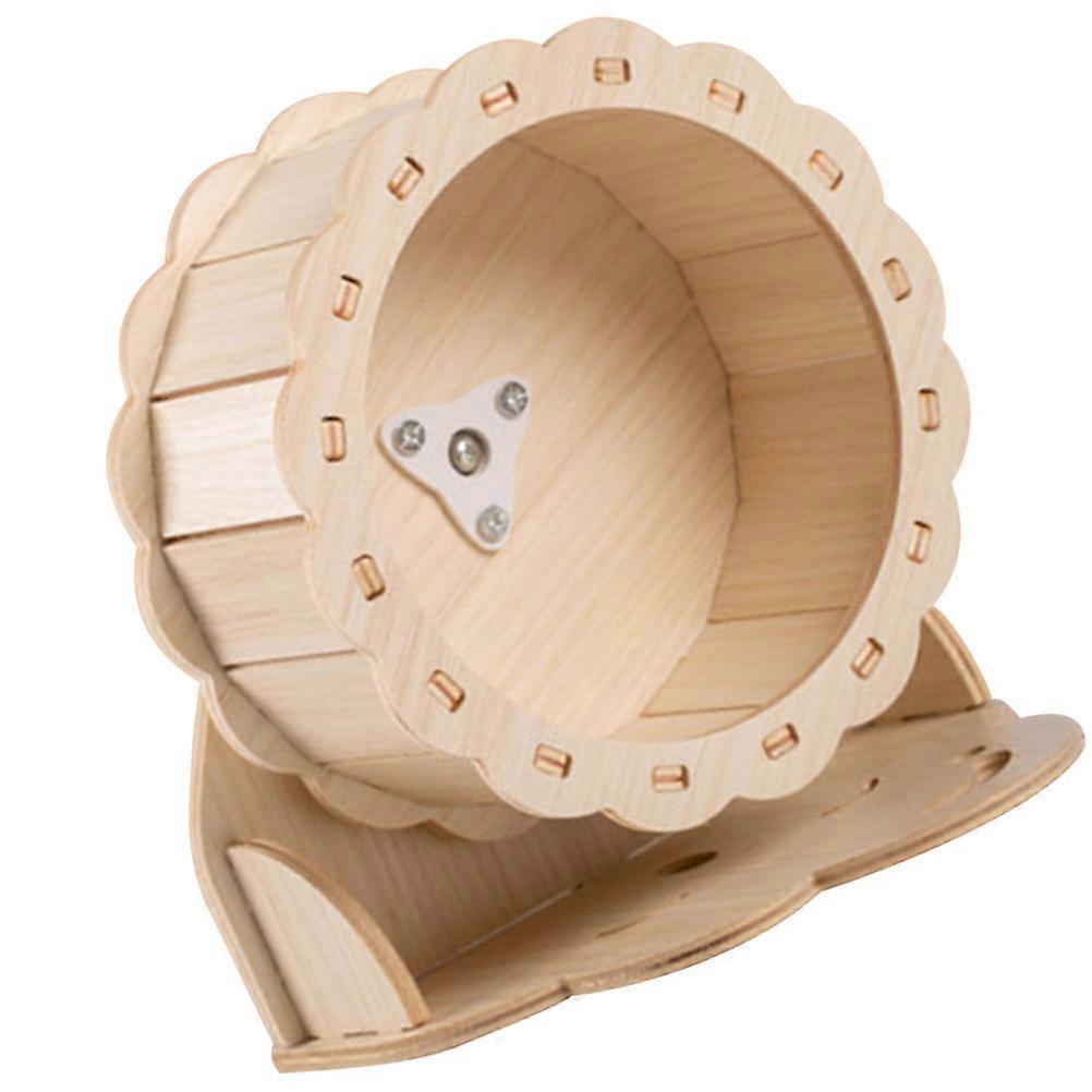 Hamster Silent Exercise Wheel for Pet Use Khaki Color Small Animal Toy 1 Set