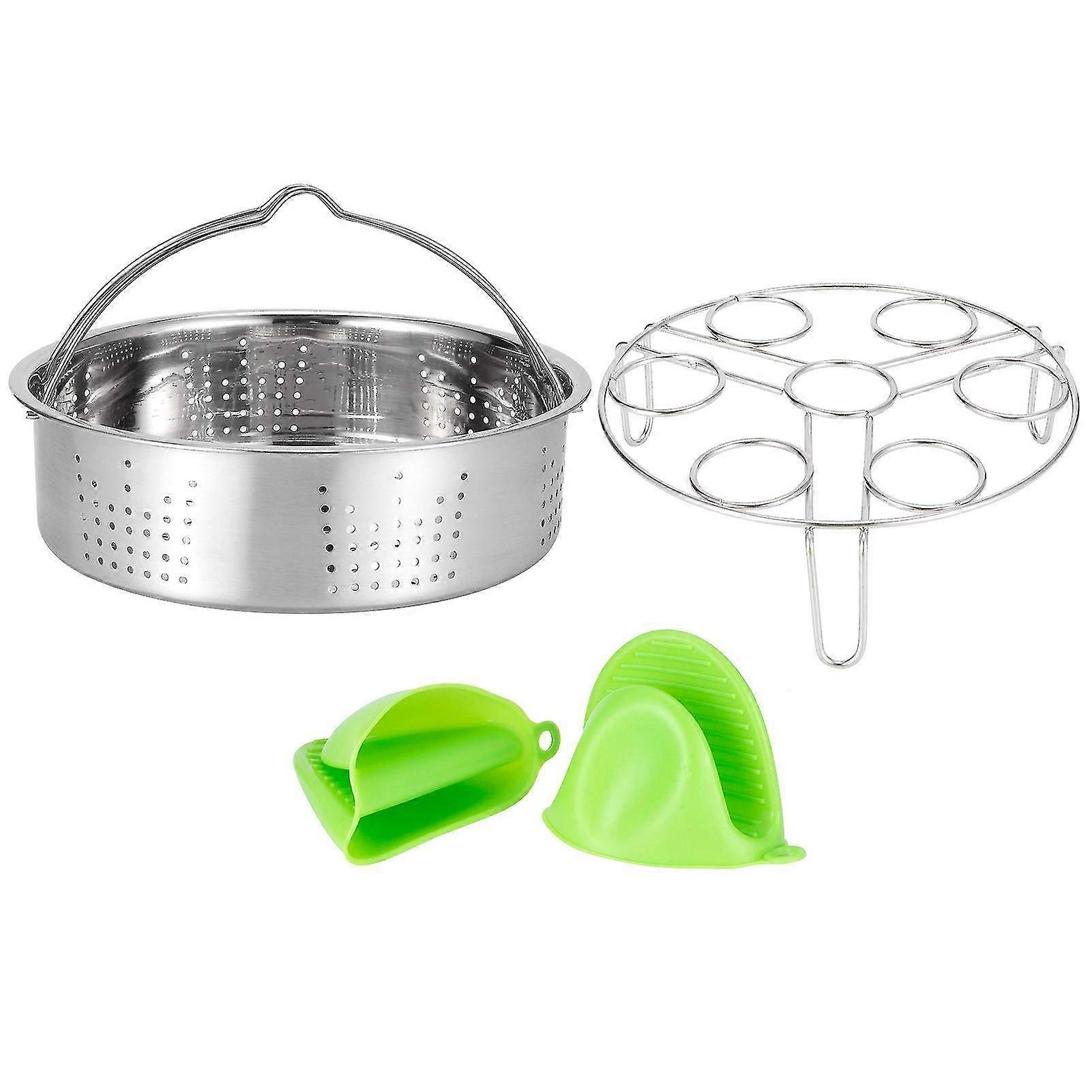 Food Steamer Basket & Egg Rack Set - Essential Accessories for Pressure Cookers and Electric Fryers in Your Kitchen