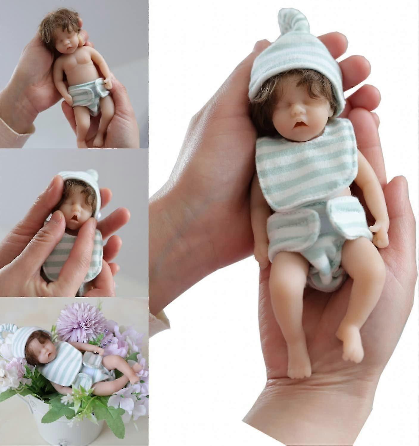 6 polegadas silicone renascer bonecas vida real mini recém-nascido bebê crespo cabelo crespo criança