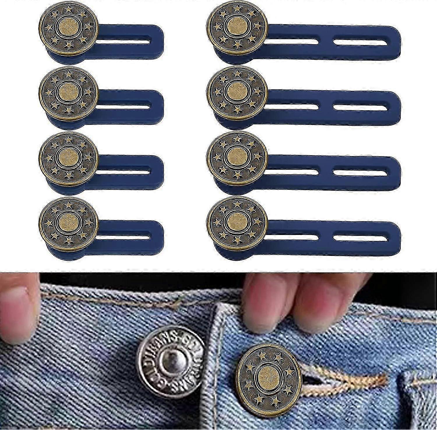 Waistband Extender for Pants - 8 Pack Adjustable Button Straps for Comfortable Fit