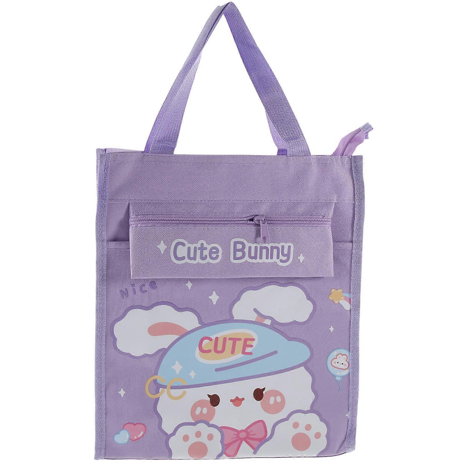 Stylish Handheld Tote Bag For Students Large Capacity Book Storage Ideal For School And Daily Use 1Pcs