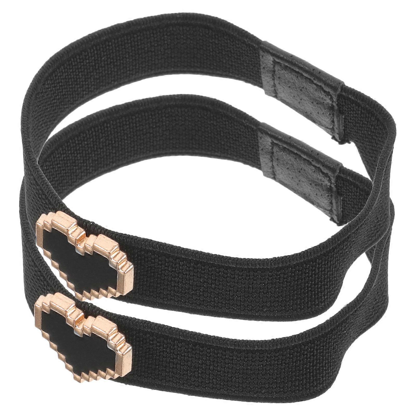 Heart Shape Decorative Flat Heel Strap Anti-Lose For Girls Practical And Flexible Use In Black With 1 Pair