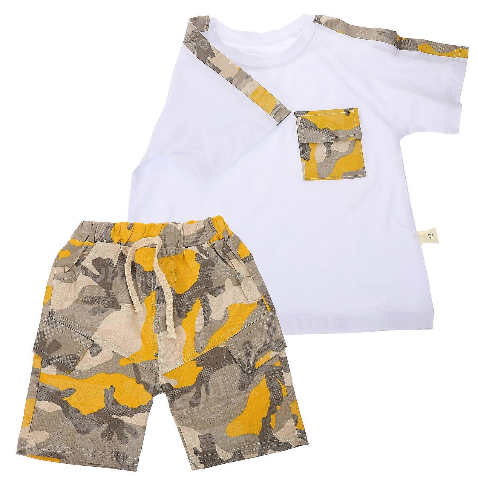 Boy Summer Outfits 1 Set T-Shirt And Pant Comfortable Two-Piece Set Breathable Assorted Color For Parties And Other Summer Outdoor Activities
