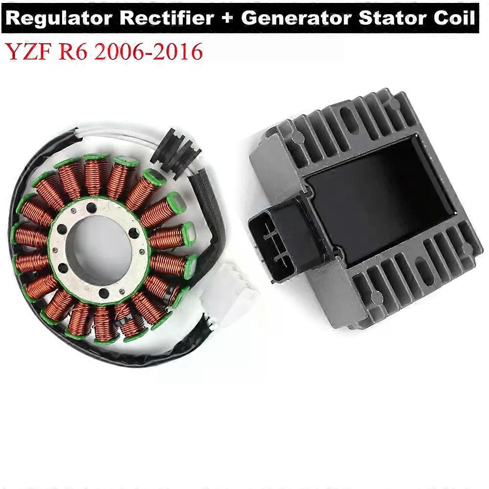 YZF-R6 Motorcycle Voltage Regulator + Stator Coil For Yamaha YZF R6 YZFR6 2006 2007 2008 2009 2010 2011 2012 2013 2014 2015 2016