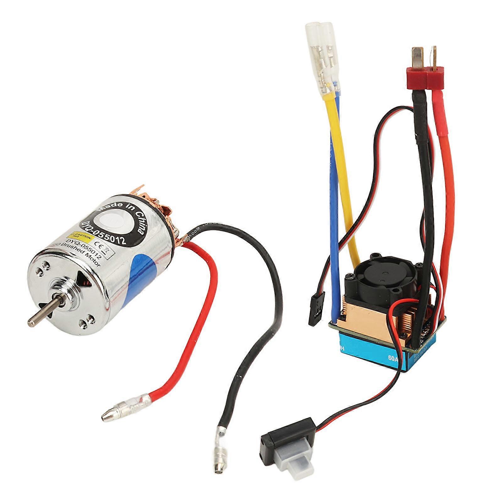 RC 550 Brushed Motor & 60A ESC Kit – Quiet, Powerful, T-Plug for Traxxas Crawler 37T